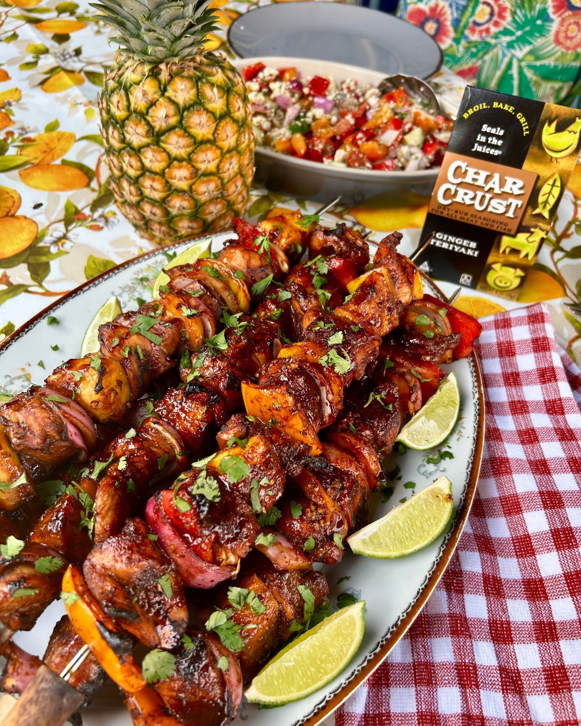 Ginger Teriyaki Chicken &amp; Pineapple Skewers
&ndash; Char Crust® Dry-Rub Seasonings