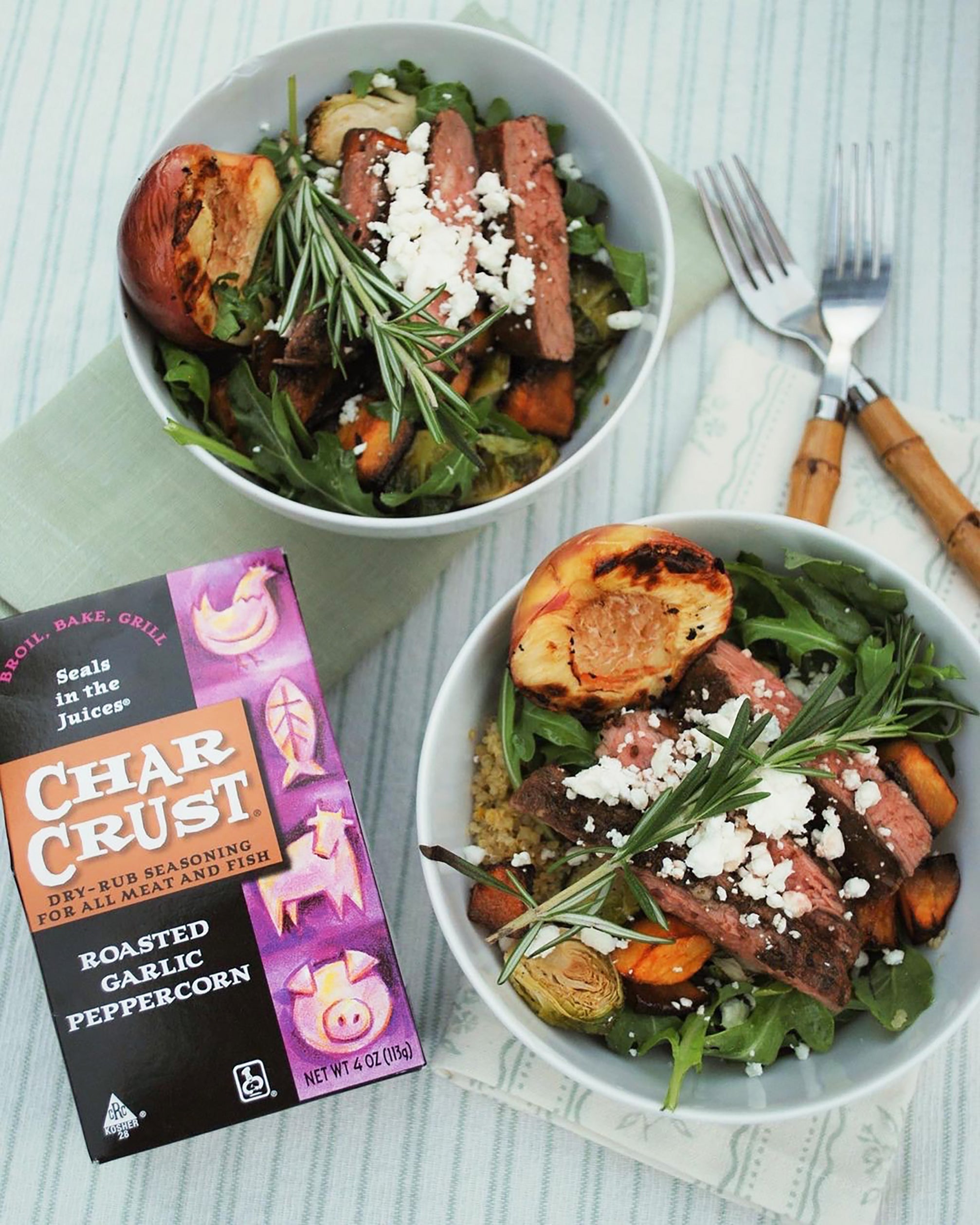 Steak Bowl with Quinoa, Arugula and Feta