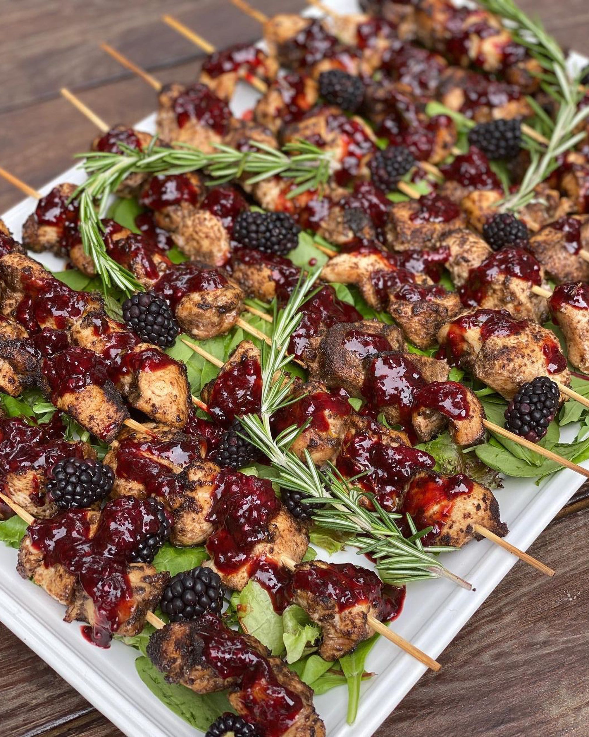 Chicken Skewers with Blackberry Barbecue Sauce