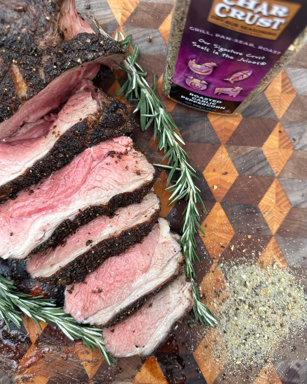 Oven Roasted Leg of Lamb with Roasted Garlic Peppercorn