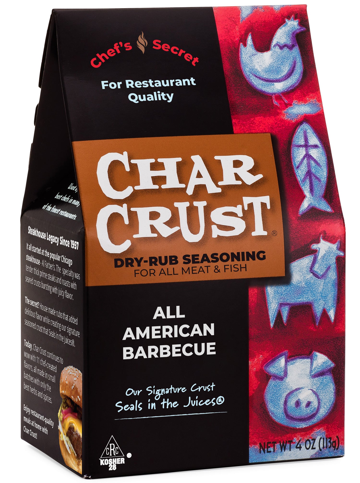 Char Crust All American Barbecue Dry-Rub Seasoning - for chicken, burgers, steak, ribs, salmon, fish