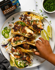 Char Crust Southwest Chipotle rub is used on fish tacos in this recipe. Southwest Chipotle rub is also great as a chicken rub, steak rub, pork rub or salmon rub.